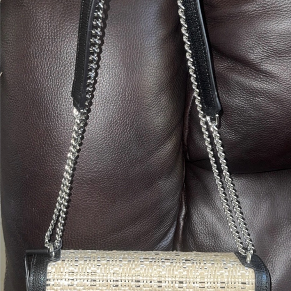 Karl Lagerfeld Black and Cream Crossbody Bag